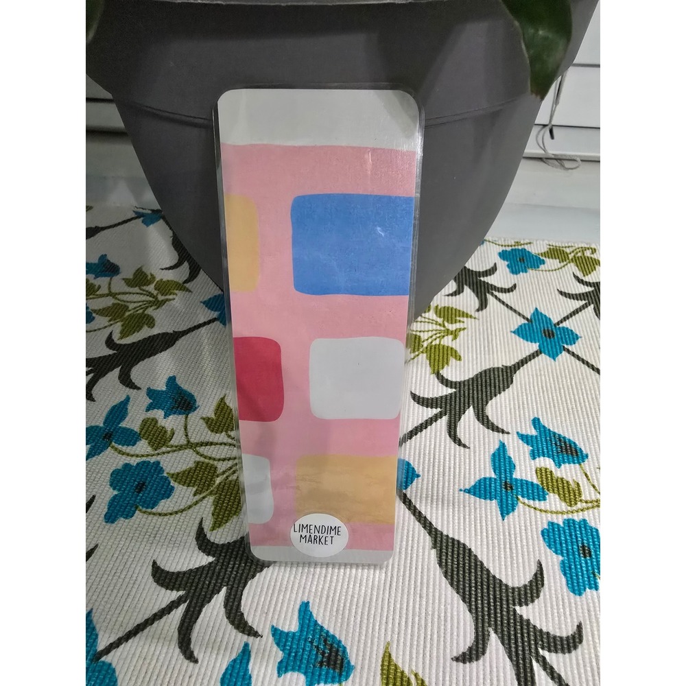 Pink Geometric Pattern Laminated Bookmark - Picture 2 of 4